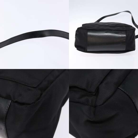 GUCCI Bamboo Hand Bag Nylon Black Silver 000 2404 000 2404 - Picture 10 of 13